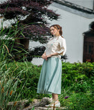 Chinese Traditional Dress Adult Daily Waist Jacket and Dress Summer