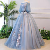 Women's Evening Dress Ball Gown Princess Quinceanera Wedding Dresses Off-Shoulder Tulle Tutu Dress