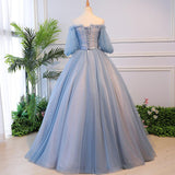 Women's Evening Dress Ball Gown Princess Quinceanera Wedding Dresses Off-Shoulder Tulle Tutu Dress