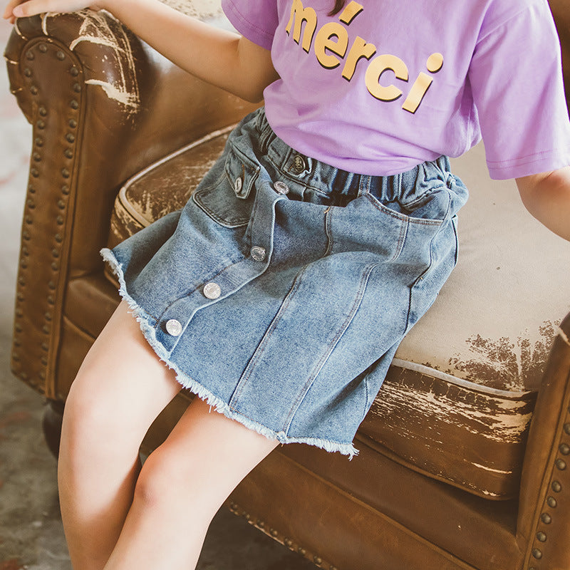 Summer Girls' Denim Skirt Children's Fashionable Skirt Children Girl's Summer Clothes