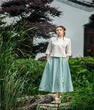 Chinese Traditional Dress Adult Daily Waist Jacket and Dress Summer