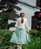Chinese Traditional Dress Adult Daily Waist Jacket and Dress Summer