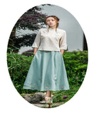 Chinese Traditional Dress Adult Daily Waist Jacket and Dress Summer