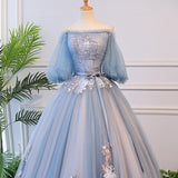 Women's Evening Dress Ball Gown Princess Quinceanera Wedding Dresses Off-Shoulder Tulle Tutu Dress