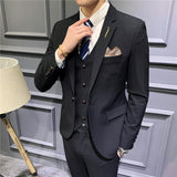 Bohemian Chic Wedding Guest Men Attire Striped Slim Suit Boutique Suit Three-Piece Suit Business Casual Formal Wear