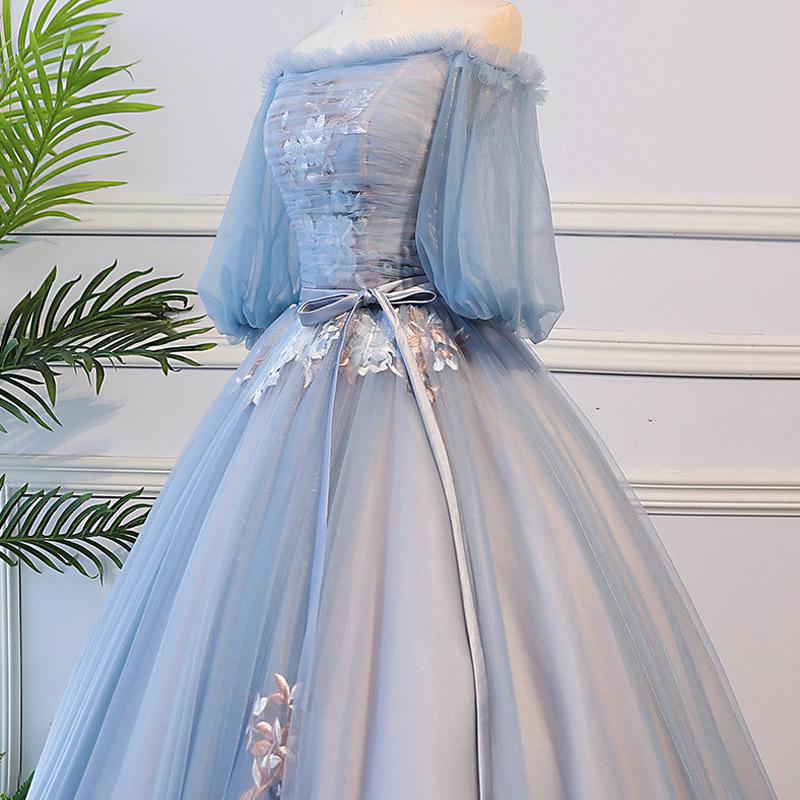 Women's Evening Dress Ball Gown Princess Quinceanera Wedding Dresses Off-Shoulder Tulle Tutu Dress