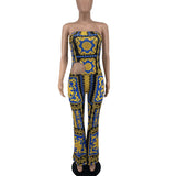 Sexy Tube Top One-Piece Bell-Bottom Pants