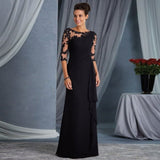 Women Lace Wedding Dress Spring/Summer Lace See-through round Neck Shirt with Half Sleeve Dress Gown