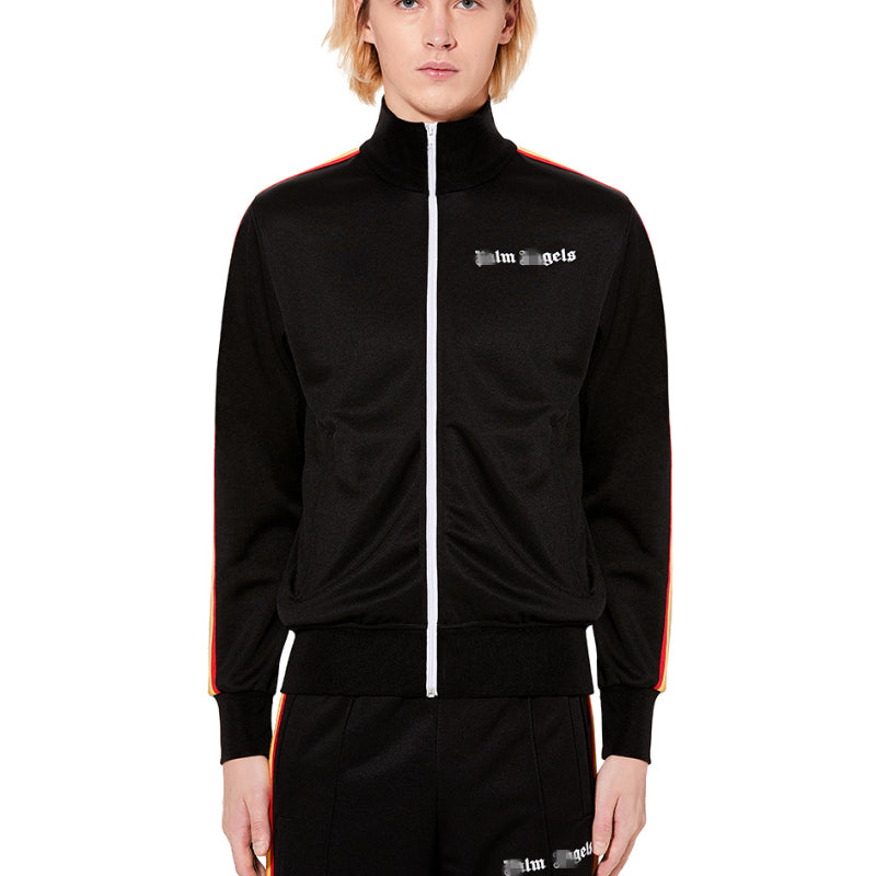 Palm Angels Sweatshirts Colorful Stripes Men and Women Baggy Coat Retro Sports and Leisure