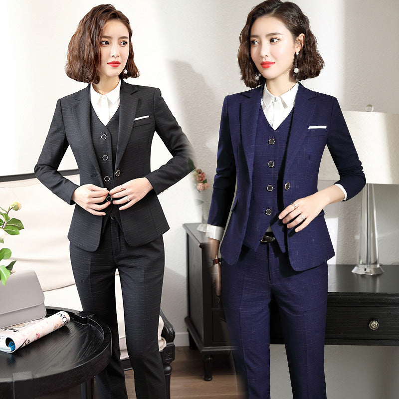Women's Autumn Uniform Designs Formal Style Office Lady Bussiness Attire Work Suit British Style Business Wear