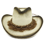 Straw Cowboy Hats Women's Outdoor Seaside Beach Hat