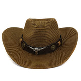 Straw Cowboy Hats Outdoor Seaside Beach Hat Cowboy Grass