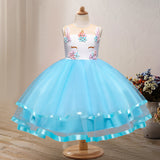 Toddler Girls Sequin Gown Dress Christmas Children's Skirt Festival Dress Unicorn Children's Clothing Kids Dress