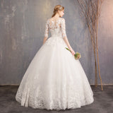 Women's Evening Dress Ball Gown Princess Quinceanera Wedding Dresses Slimming Tulle Tutu Dress Off-Shoulder Simple Floor-Length Wedding Dress