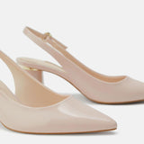 Nude Block Heels Dew Heel Low-Cut High Heels Summer Mid Heel Pumps