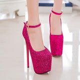 Hot Pink Heels Spring/Summer Super High Thin Heeled Shoes