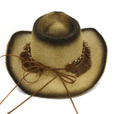 Straw Cowboy Hats Women's Outdoor Seaside Beach Hat