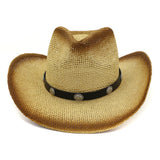 Straw Cowboy Hats Women's Straw Cowboy Hat Top Hat Outdoor Seaside Beach