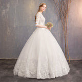 Women's Evening Dress Ball Gown Princess Quinceanera Wedding Dresses Slimming Tulle Tutu Dress Off-Shoulder Simple Floor-Length Wedding Dress