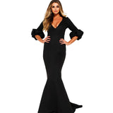 Formal Dresses & Gowns Long Dress Bubble 3/4 Sleeve V-neck Dress