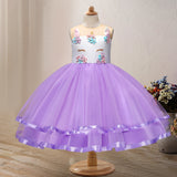 Toddler Girls Sequin Gown Dress Christmas Children's Skirt Festival Dress Unicorn Children's Clothing Kids Dress