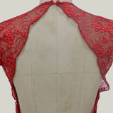 Women Lace Wedding Dress round Neck Backless Dress