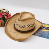 Cowgirl Hats Men's and Women's Raffia Western Cowboy Hat Sun Hat Beach Hat