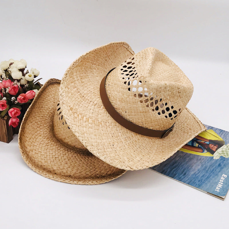 Cowgirl Hats Men's and Women's Raffia Western Cowboy Hat Sun Hat Beach Hat