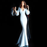 Formal Dresses & Gowns Long Dress Bubble 3/4 Sleeve V-neck Dress