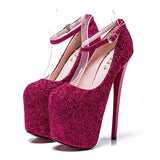 Hot Pink Heels Spring/Summer Super High Thin Heeled Shoes