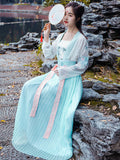 Chinese Traditional Dress Fresh Elegant Waist Tang Three-Piece Set