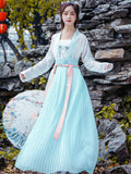 Chinese Traditional Dress Fresh Elegant Waist Tang Three-Piece Set