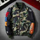 Bape Military Jacket Men'S Spring And Autumn Stand Collar Jacket
