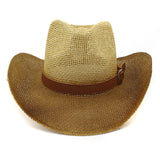 Straw Cowboy Hats Men And Women Straw Cowboy Hat Outdoor Seaside Beach Hat