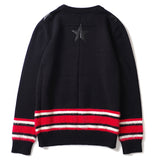 GVC Sweater XINGX Pattern Contrast Color Sweater Loose for Men and Women