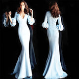 Formal Dresses & Gowns Long Dress Bubble 3/4 Sleeve V-neck Dress