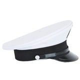 Sailor Hat White Visor Cap Training Cap Navy Hat Aviation Hatband Leather Broad-Brimmed Hat
