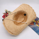 Cowgirl Hats Wide Brim Cowboy Hat Straw Flanging Hat Seaside Sunshade Sun Protection Hat