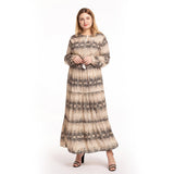 Muslim Women Stylish Kashibo Abaya Muslim Ladies Long Gown Islamic Clothing Jilbab Jalabiya Summer Fashion Leopard-Print Slim-Fit Dress