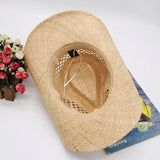 Cowgirl Hats Raffia Hand-Woven Western Cowboy Hat