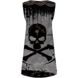 Skull Dress 3D Digital Printed round Neck Sleeveless