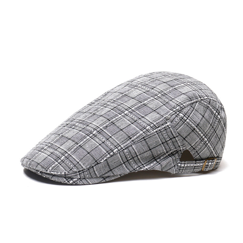 Check Beret Hat Men's Spring and Summer Baseball Cap Cover