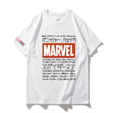 Marvel T Shirt Summer Short Sleeve Trendy Loose Print Male Half Sleeve