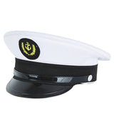 Sailor Hat White Visor Cap Training Cap Navy Hat Aviation Hatband Leather Broad-Brimmed Hat