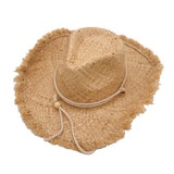 Cowgirl Hats Wide Brim Cowboy Hat Straw Flanging Hat Seaside Sunshade Sun Protection Hat