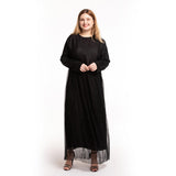 Muslim Women Stylish Kashibo Abaya Muslim Ladies Long Gown Islamic Clothing Jilbab Jalabiya Dot Mesh Slim Dress
