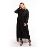 Muslim Women Stylish Kashibo Abaya Muslim Ladies Long Gown Islamic Clothing Jilbab Jalabiya Dot Mesh Slim Dress