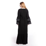 Muslim Women Stylish Kashibo Abaya Muslim Ladies Long Gown Islamic Clothing Jilbab Jalabiya Fashion Long Sleeve Embroidered Slim Dress