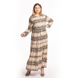Muslim Women Stylish Kashibo Abaya Muslim Ladies Long Gown Islamic Clothing Jilbab Jalabiya Summer Fashion Leopard-Print Slim-Fit Dress