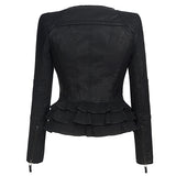 Leather Biker Coat Gothic Leather Jacket Women Pu Jackets Motorcycle Jacket Slim Fit Slimming
